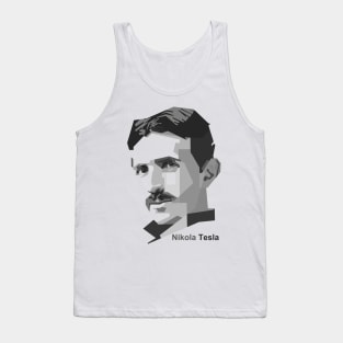 Nikola Tesla Grayscale Art Tank Top